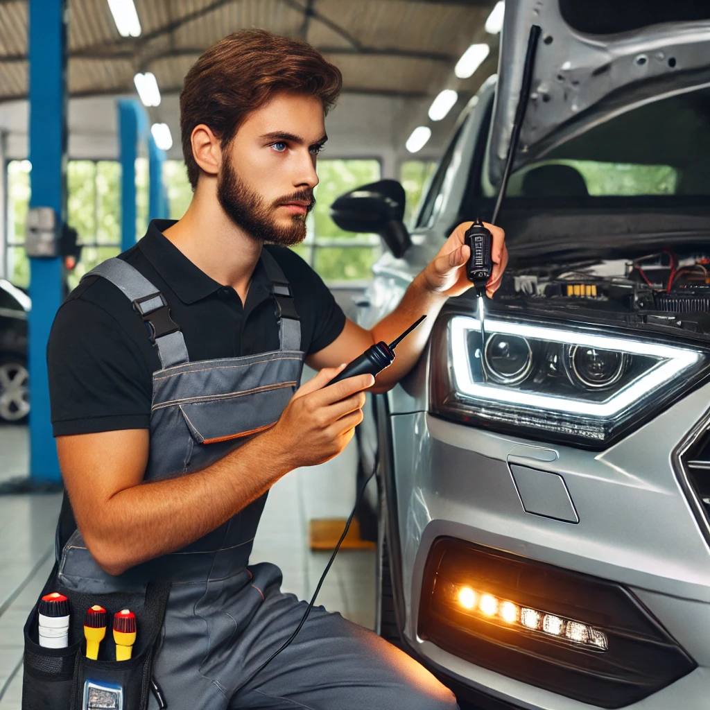 Mechanic Nation technician completing a vehicle safety check