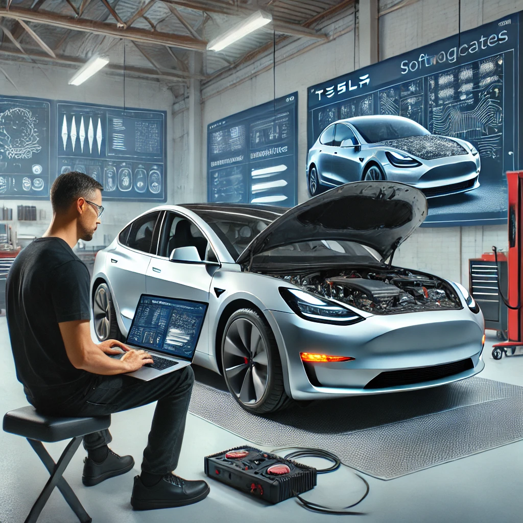 Mechanic Nation Tesla service technician at work