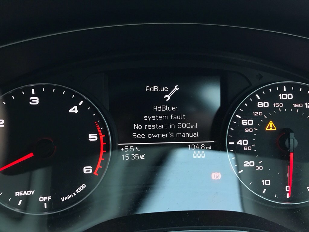 Mercedes-Benz AdBlue system fault warning