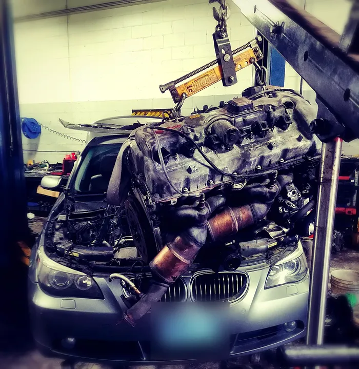 Mechanic Nation real work: BMW 5 Series engine replacement in our shop