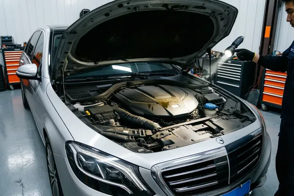 Mechanic Nation Mercedes-Benz oil leak inspection